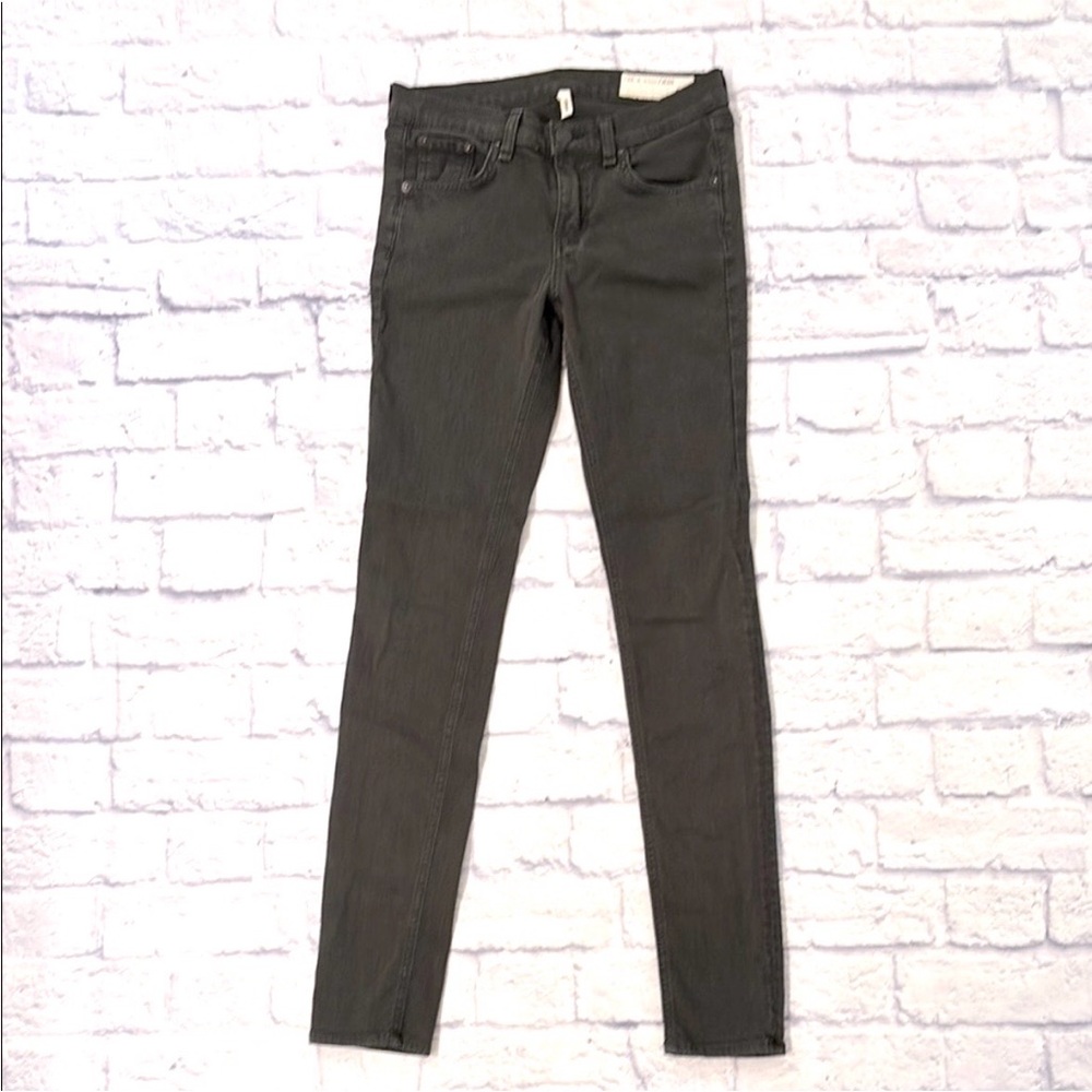 Rag & Bone Jeggings Dark Olive Camo Green Stretchy Denim Skinny Jeans Size 26